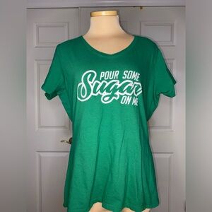 Women’s Green V-Neck St. Patrick’s Day T-Shirt –Party Graphic Tee, Irish